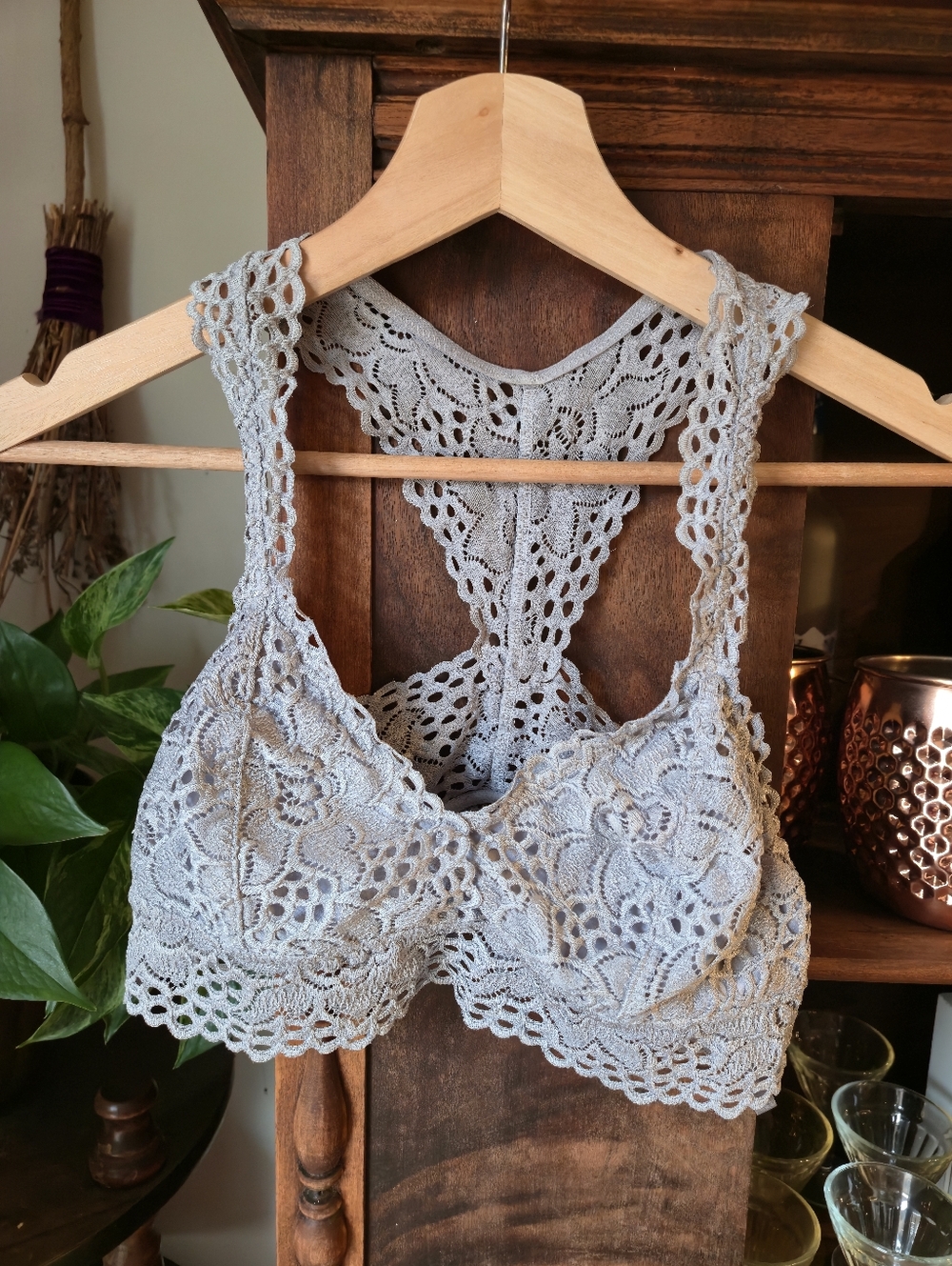 3/$20 AERIE Grey Lace Bralette, Medium